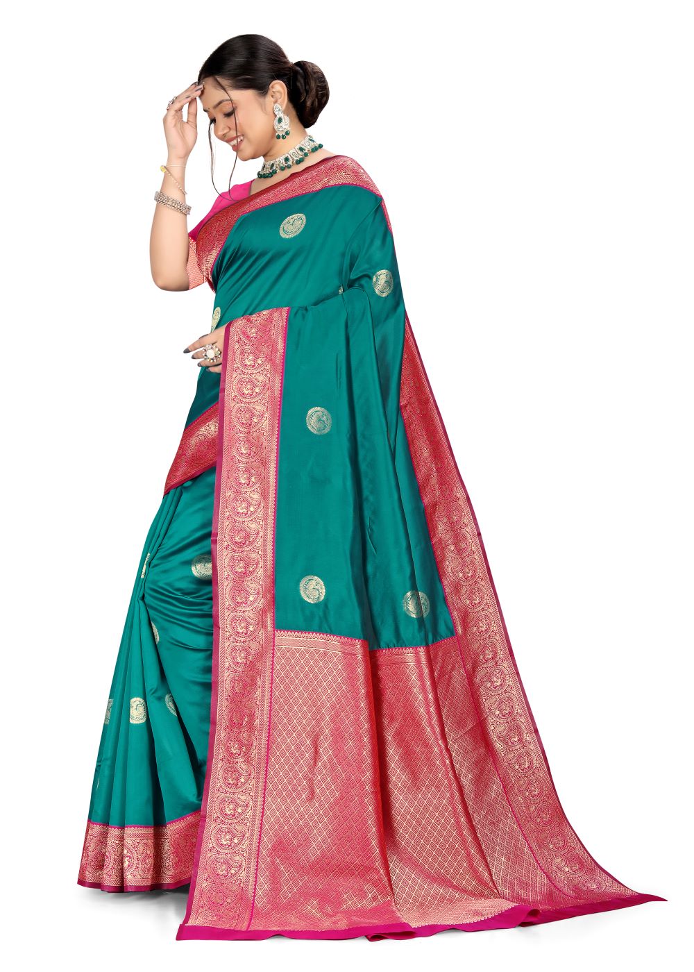 Printed Kanjivaram Pure Silk Multi Multicolour Saree