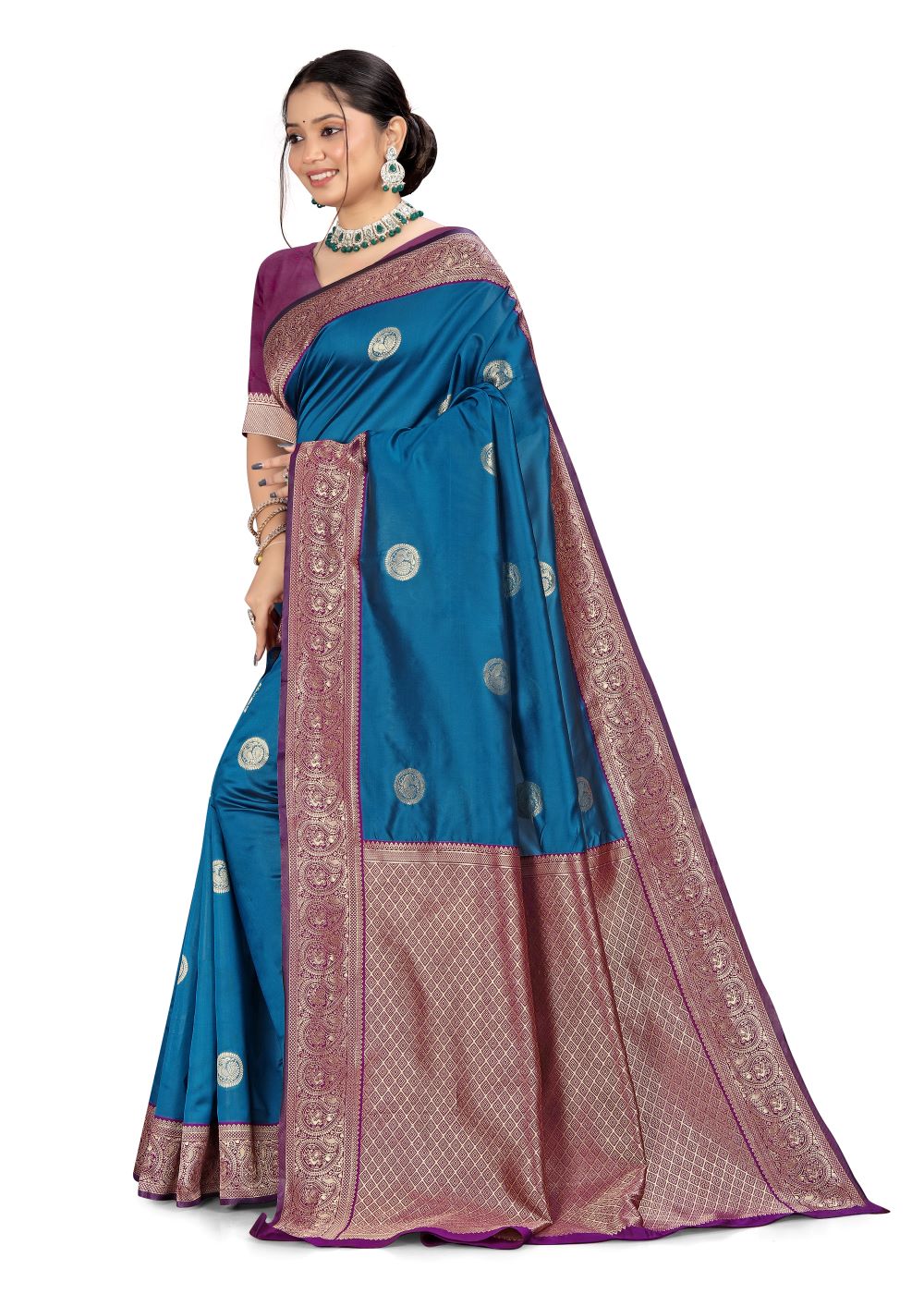 Printed Kanjivaram Pure Silk Multi Multicolour Saree