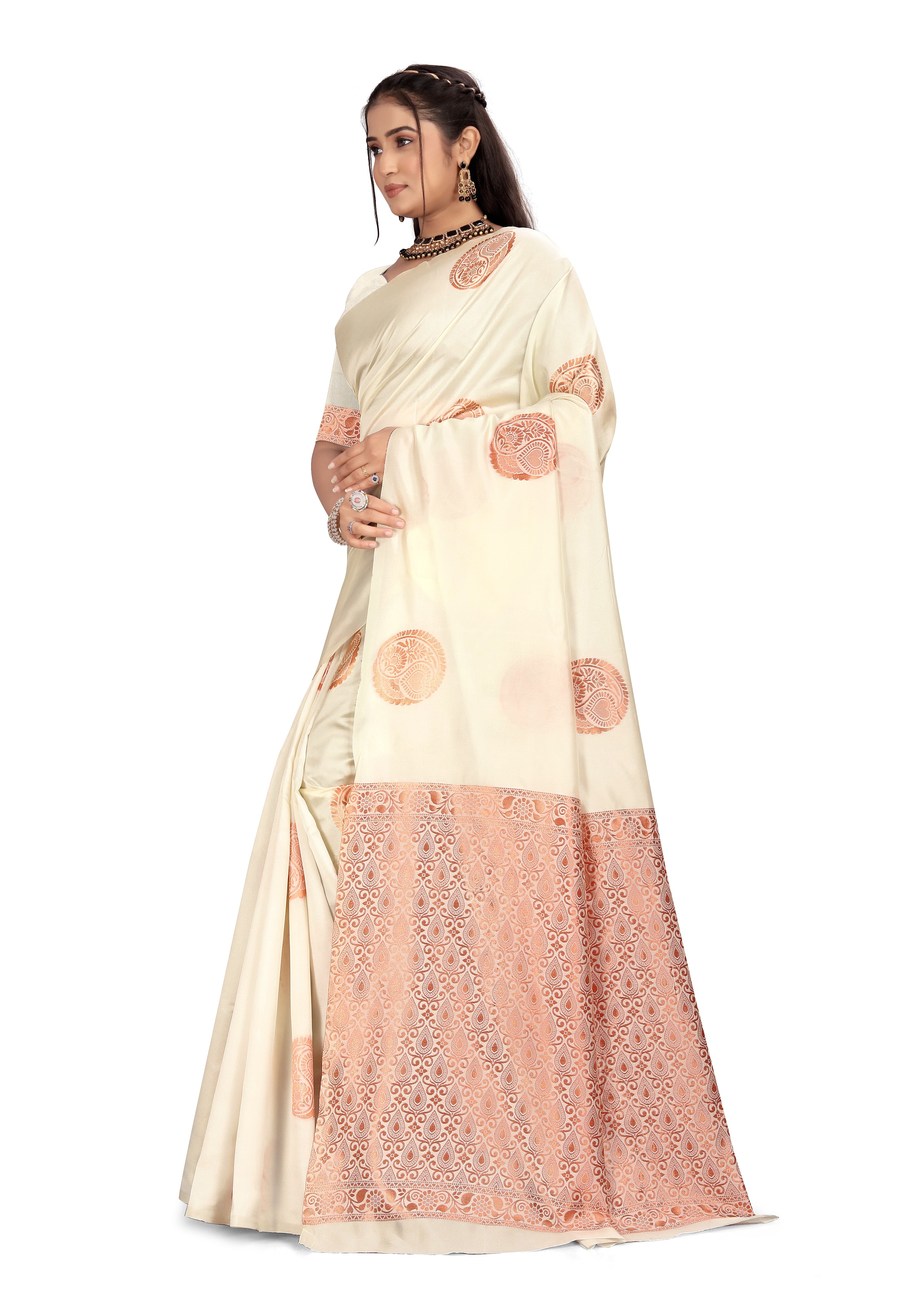 Traditional Indian Model Wearing a Banarasi Saree