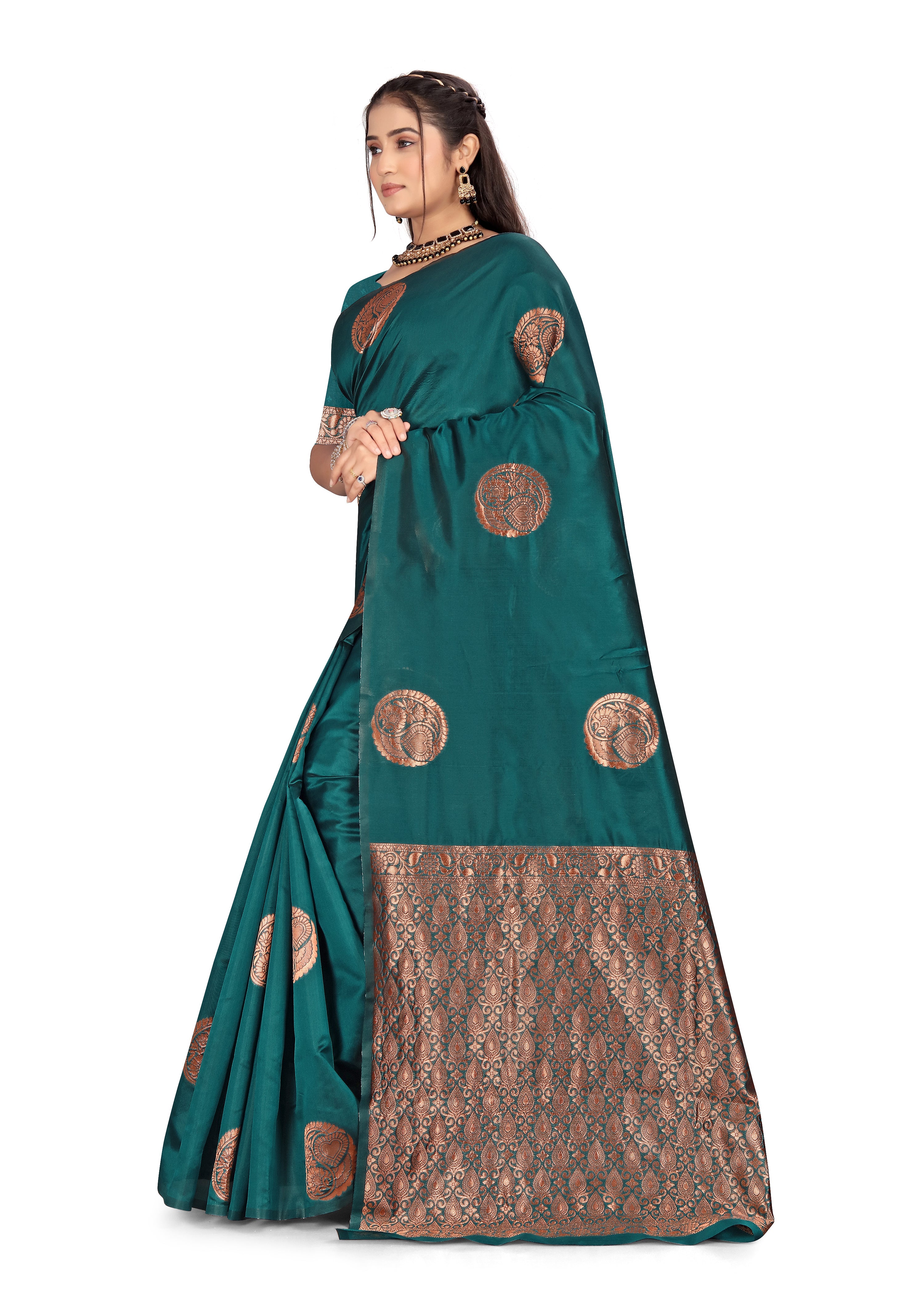 Traditional Indian Model Wearing a Banarasi Saree