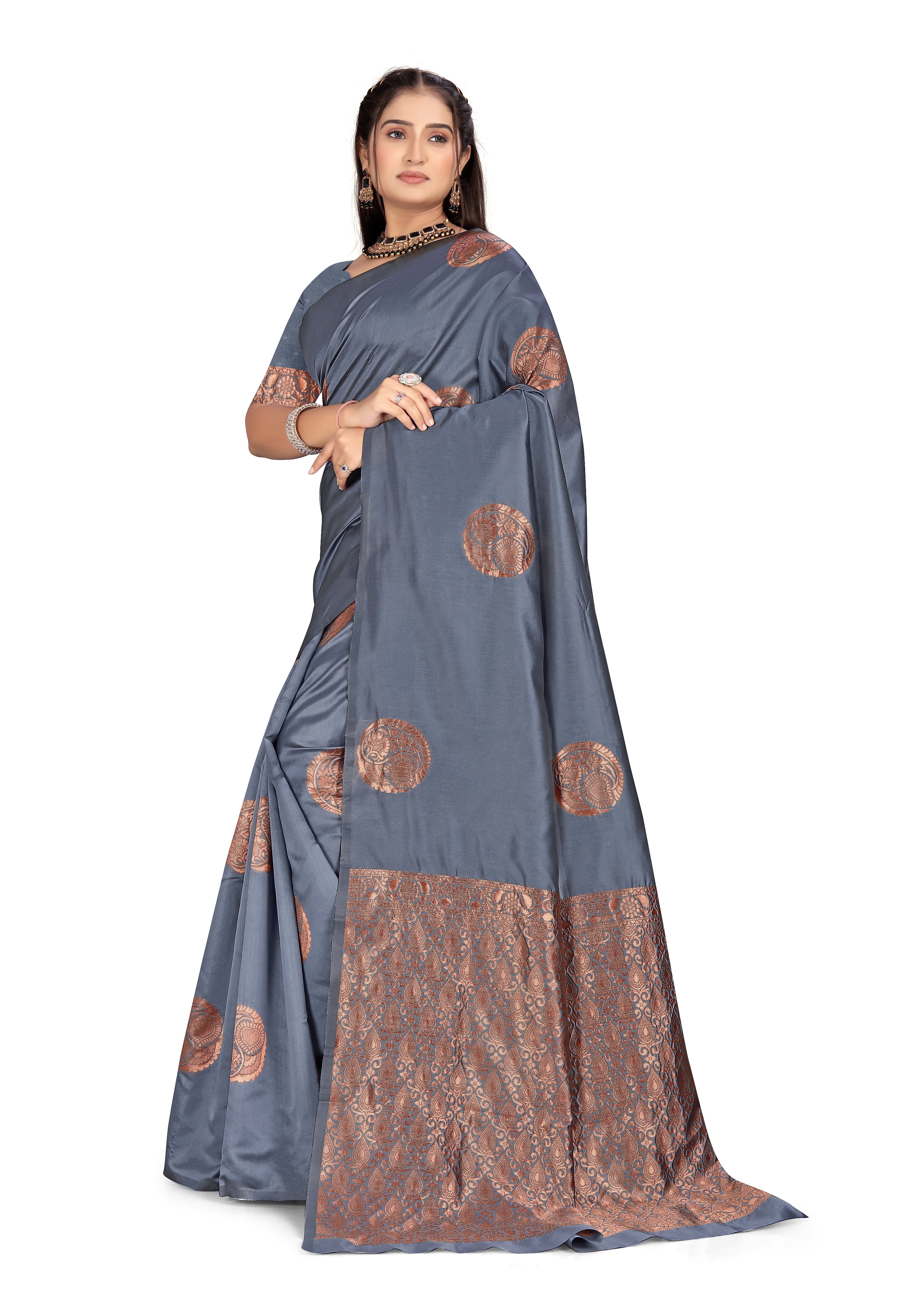 Traditional Indian Model Wearing a Banarasi Saree