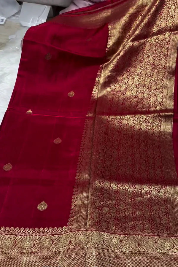 Red Georgette Silk Banarasi Saree