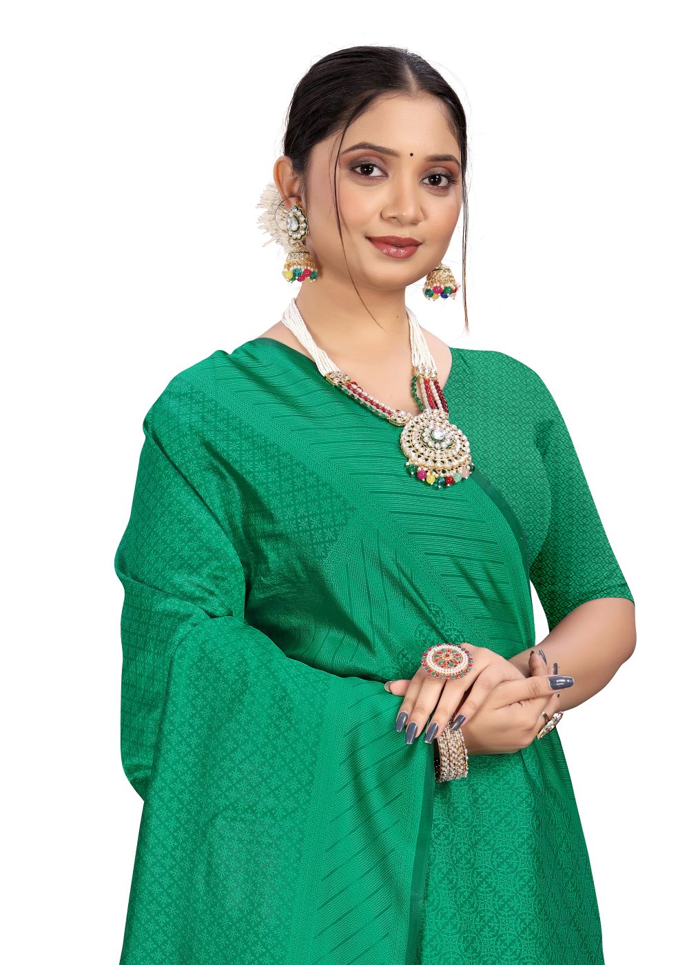 Lustrous texture handloom silk saree