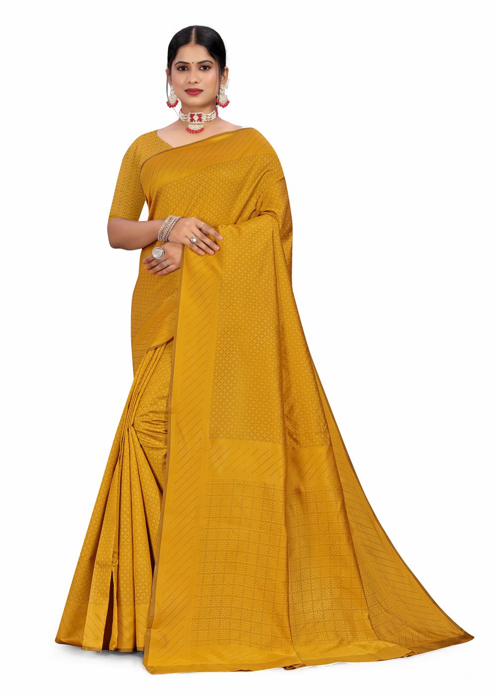 Lustrous texture handloom silk saree