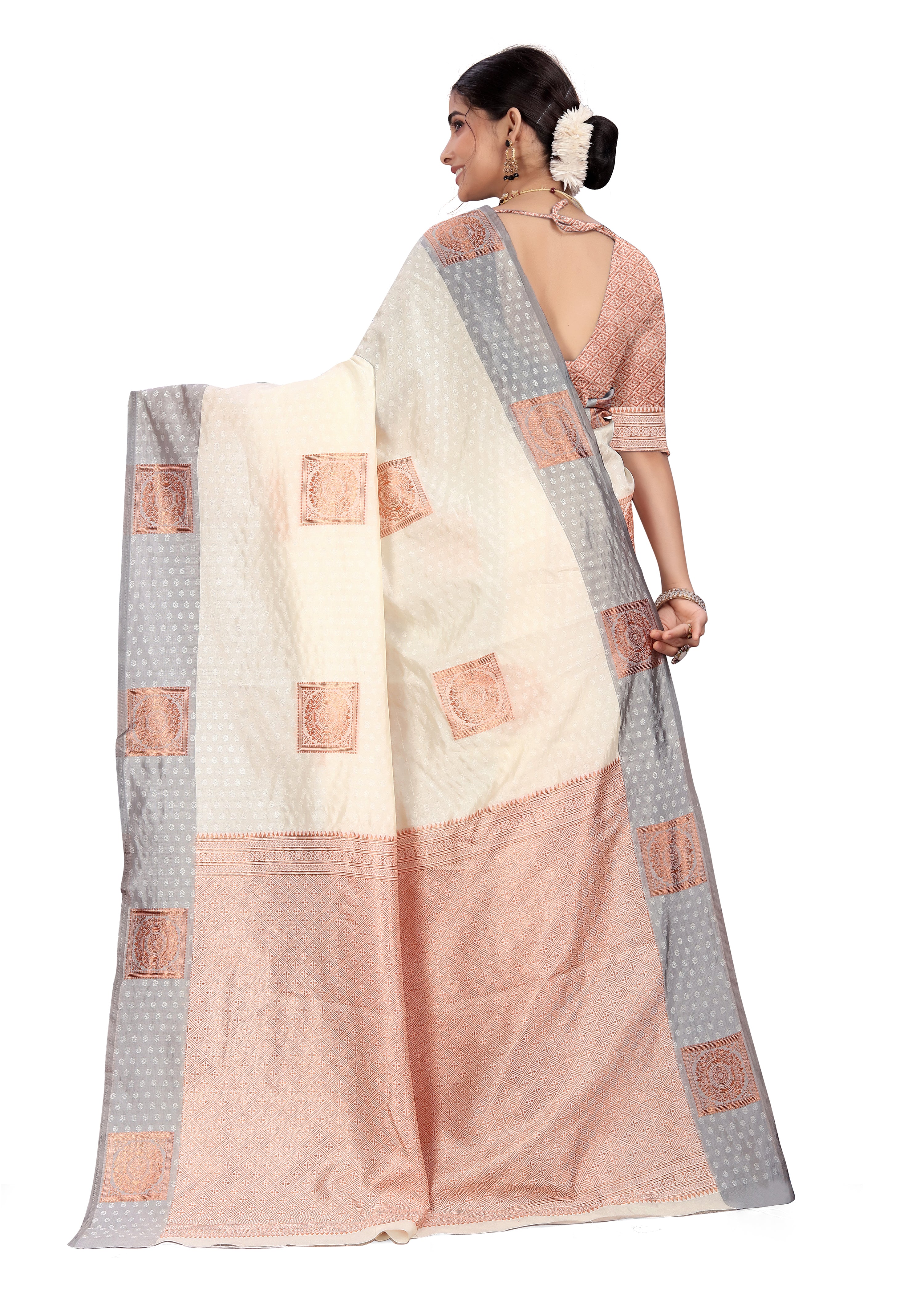 Women saree Printed Kanjivaram Pure Silk Multicolor