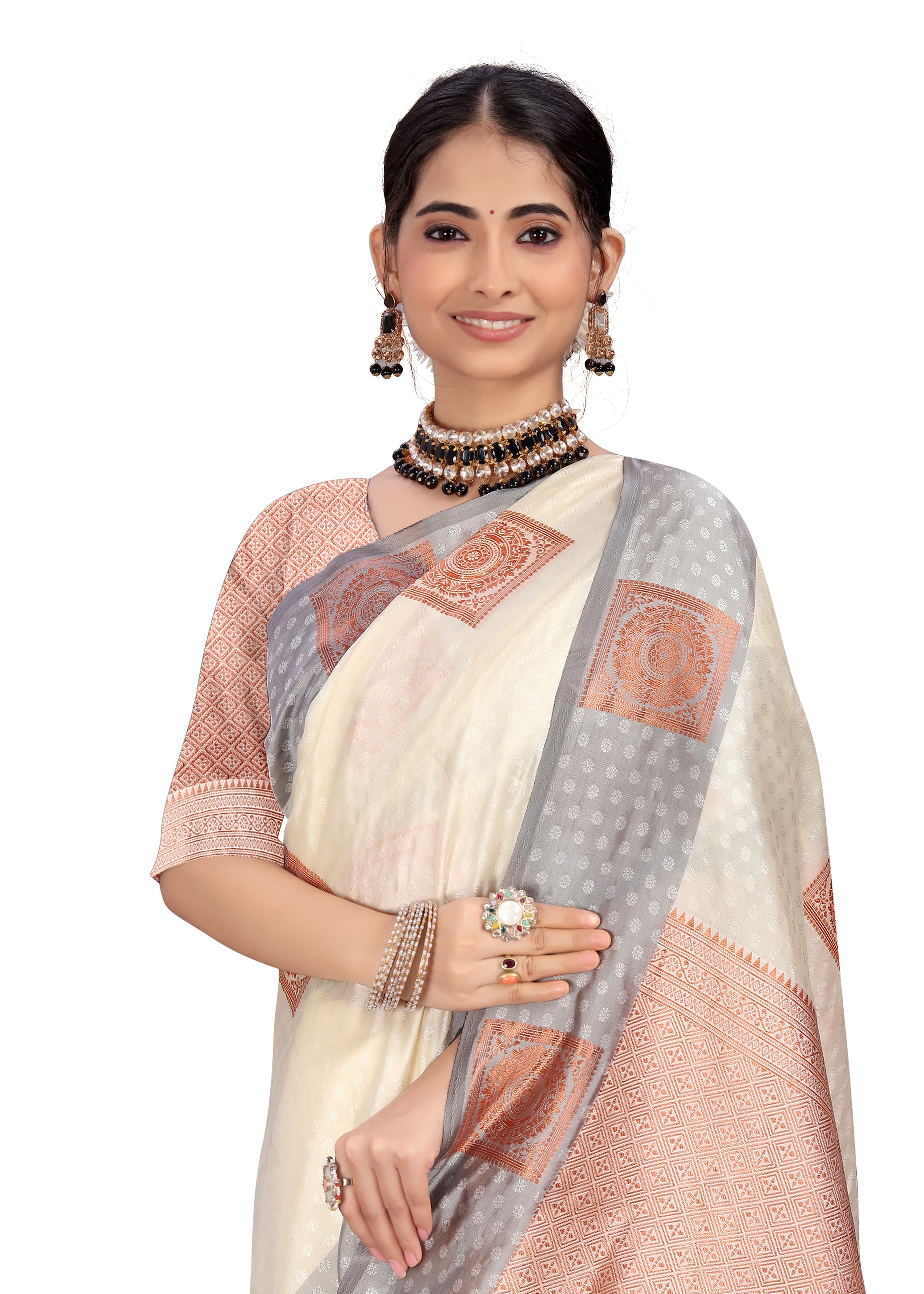 Women saree Printed Kanjivaram Pure Silk Multicolor