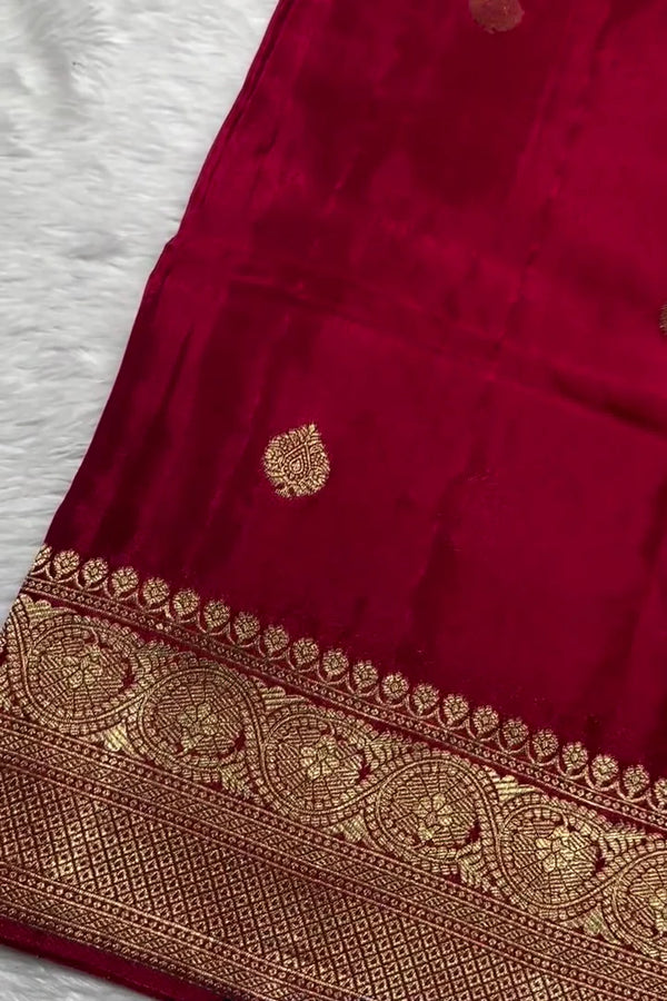 Red Georgette Silk Banarasi Saree
