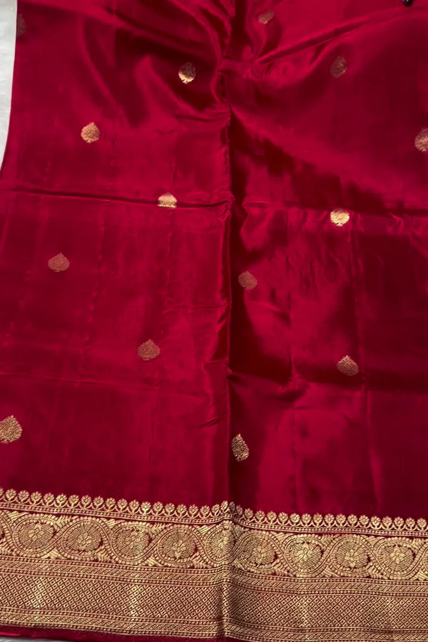 Red Georgette Silk Banarasi Saree