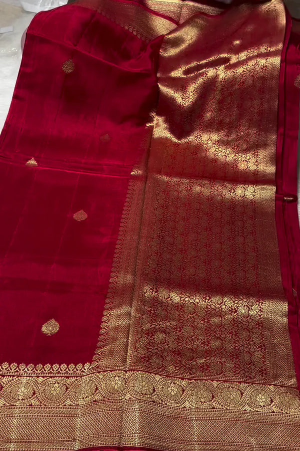 Red Georgette Silk Banarasi Saree
