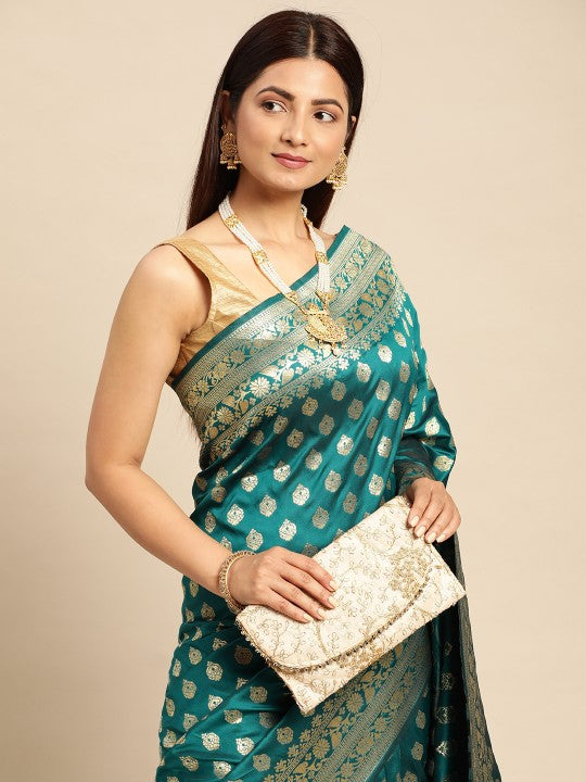 Woven Design Ethnic Motifs Zari Art Silk Banarasi Saree