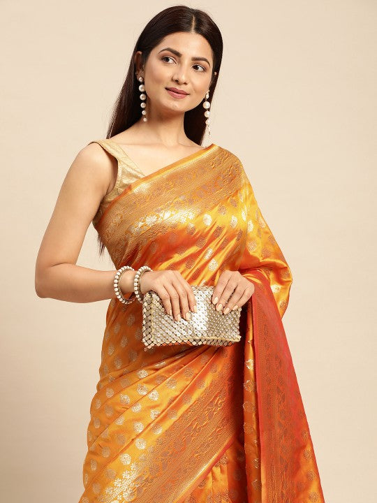 Woven Design Ethnic Motifs Zari Art Silk Banarasi Saree