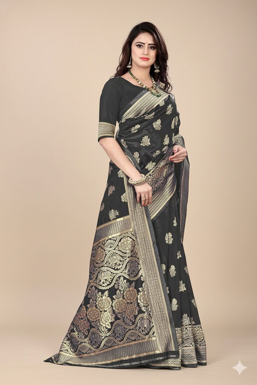 Banarasi Silk Blend Royal Kanchipuram Saree