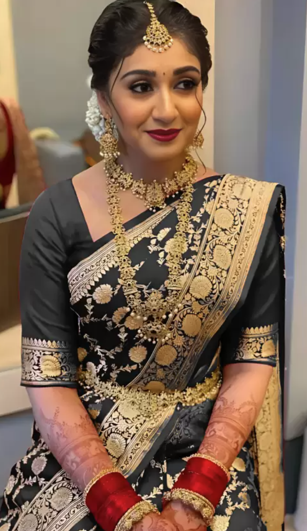 Multi Color Soft Lichi Silk Jacquard All Over Saree