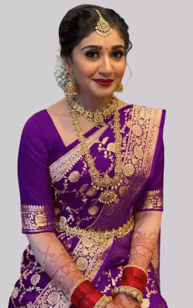 Multi Color Soft Lichi Silk Jacquard All Over Saree