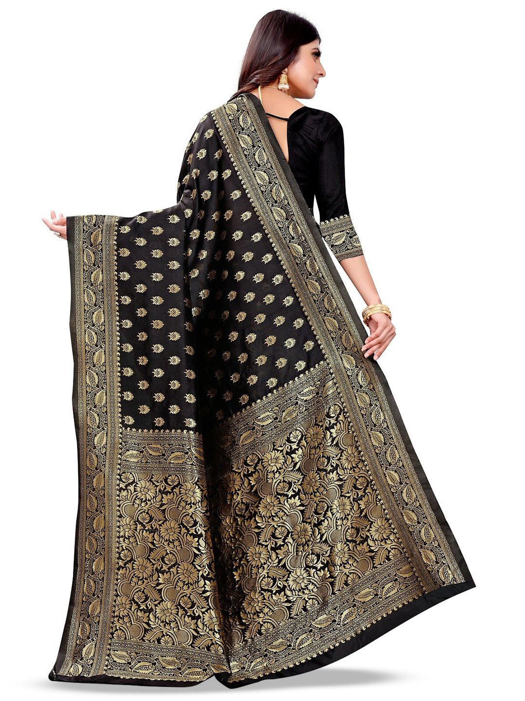 Banarasi Saree Pure Kanjivaram Silk Jacquard Saree With Running Blouse Piece