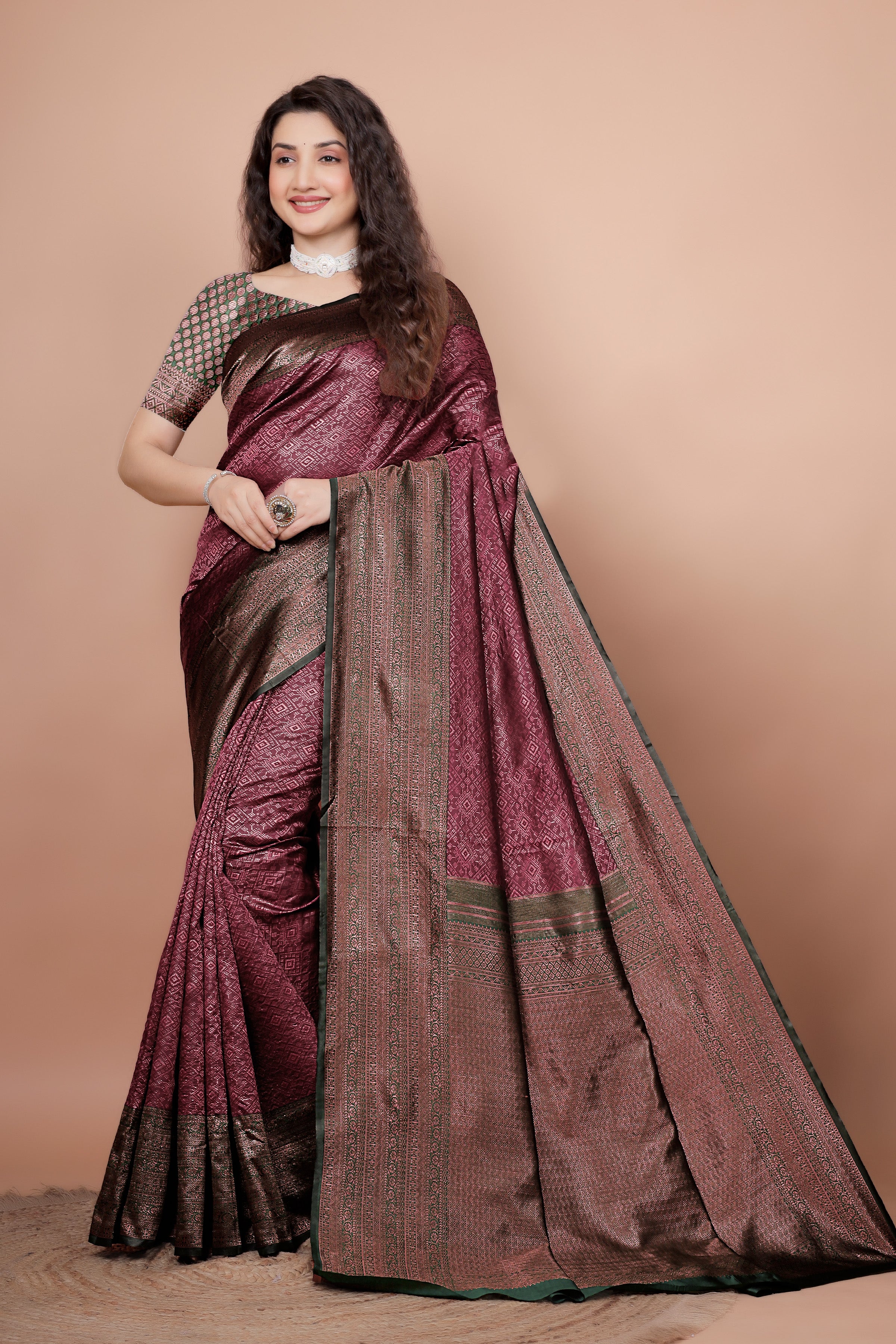 Printed Daily Wear Silk Blend Saree