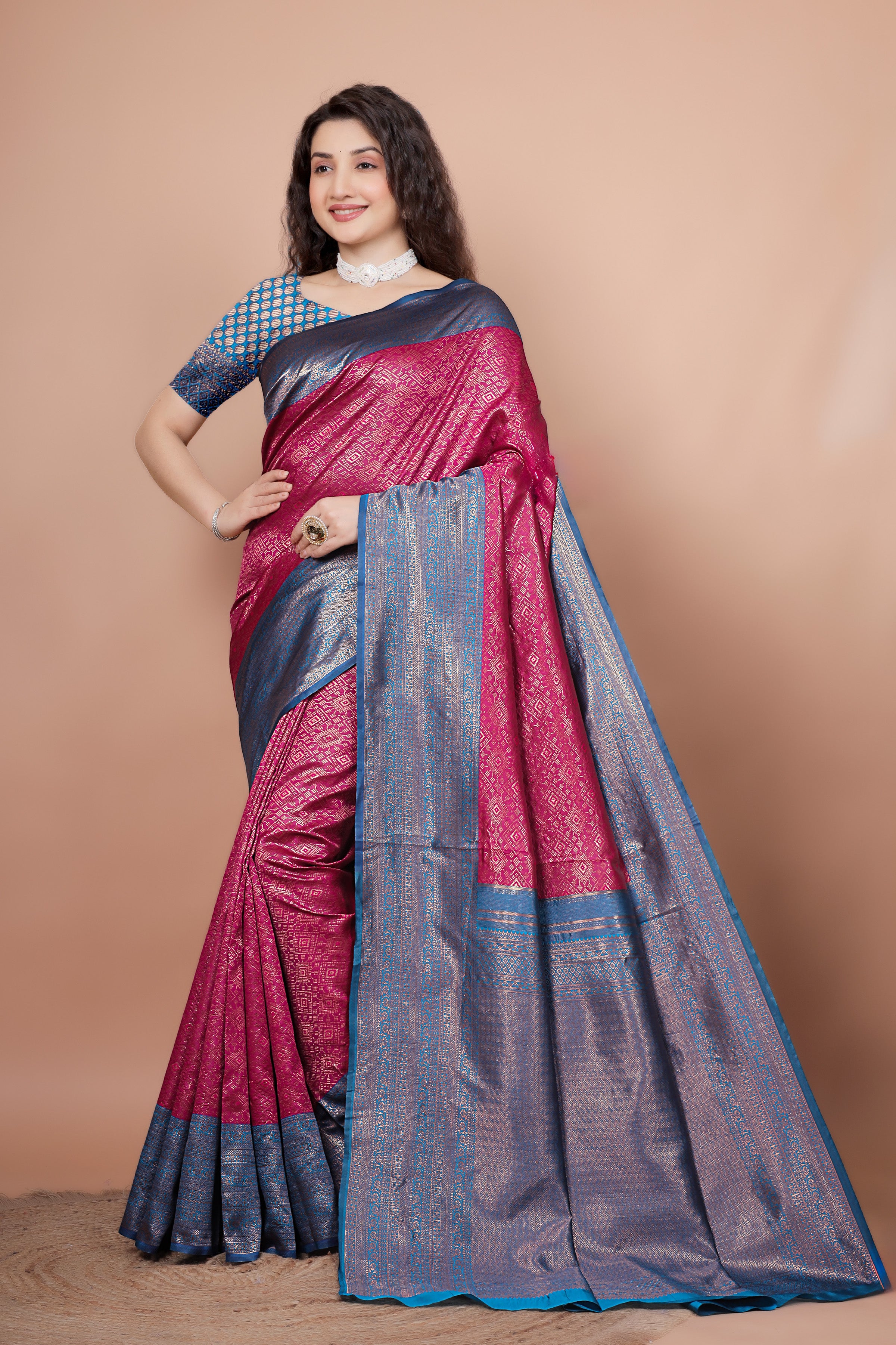 Printed Daily Wear Silk Blend Saree