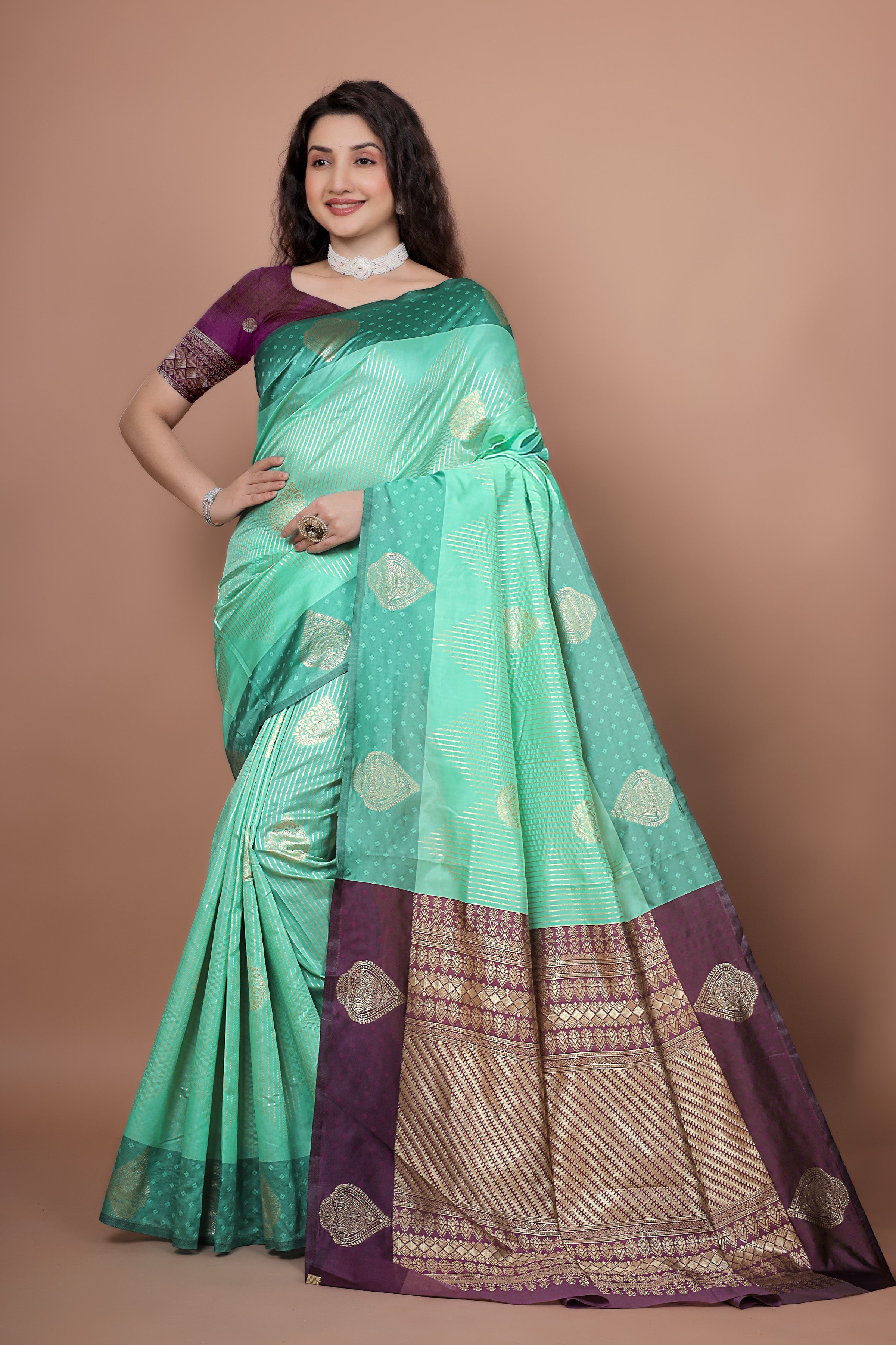 Printed, Woven Kanjivaram Pure Silk Saree