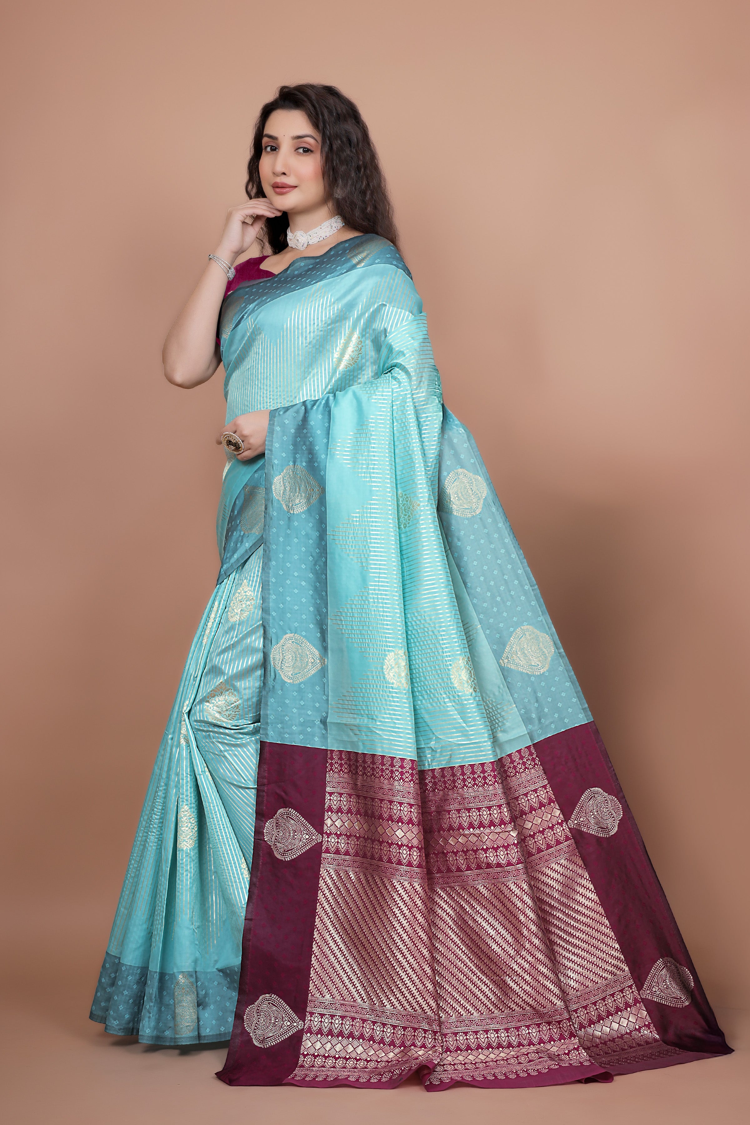 Printed, Woven Kanjivaram Pure Silk Saree