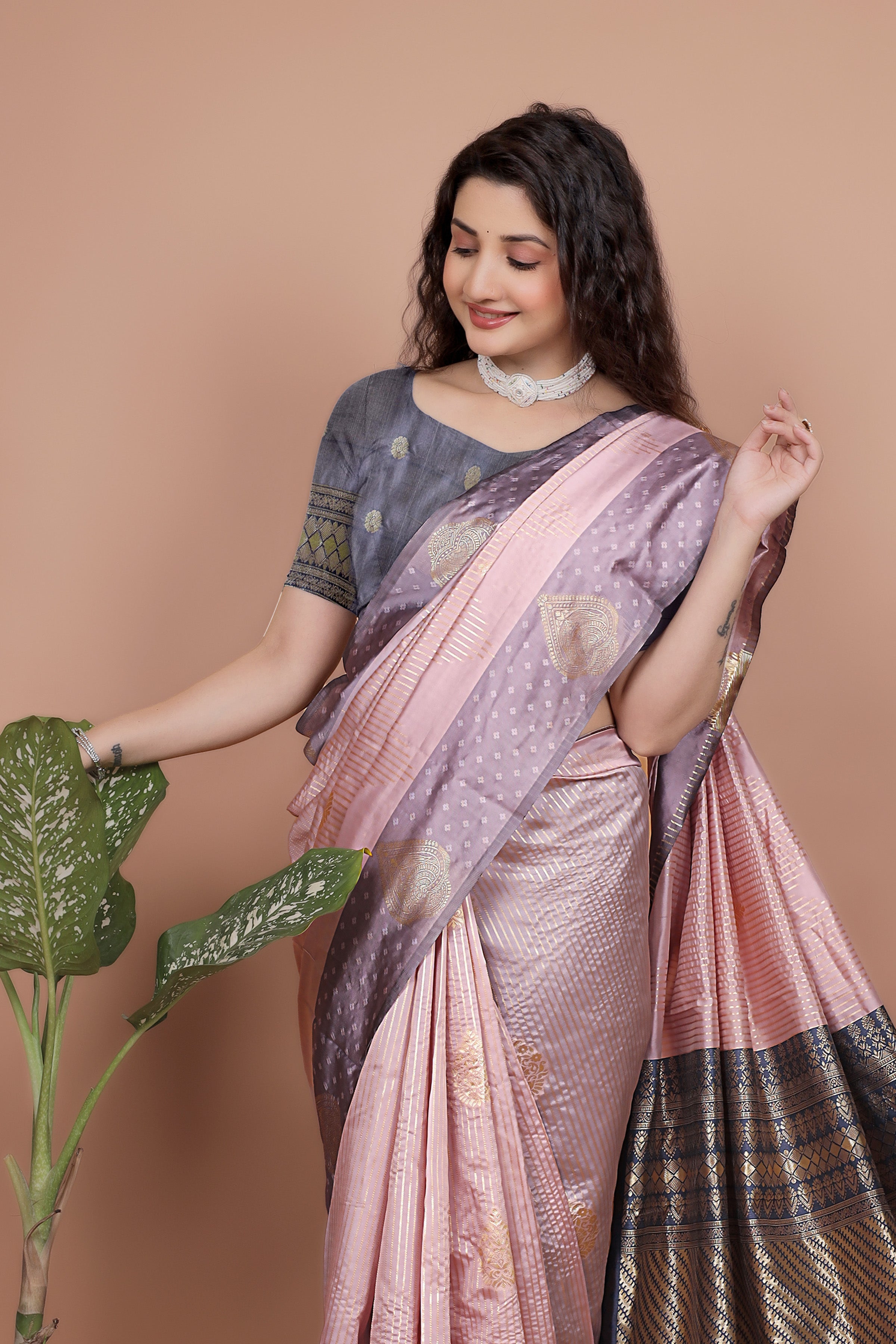 Printed, Woven Kanjivaram Pure Silk Saree