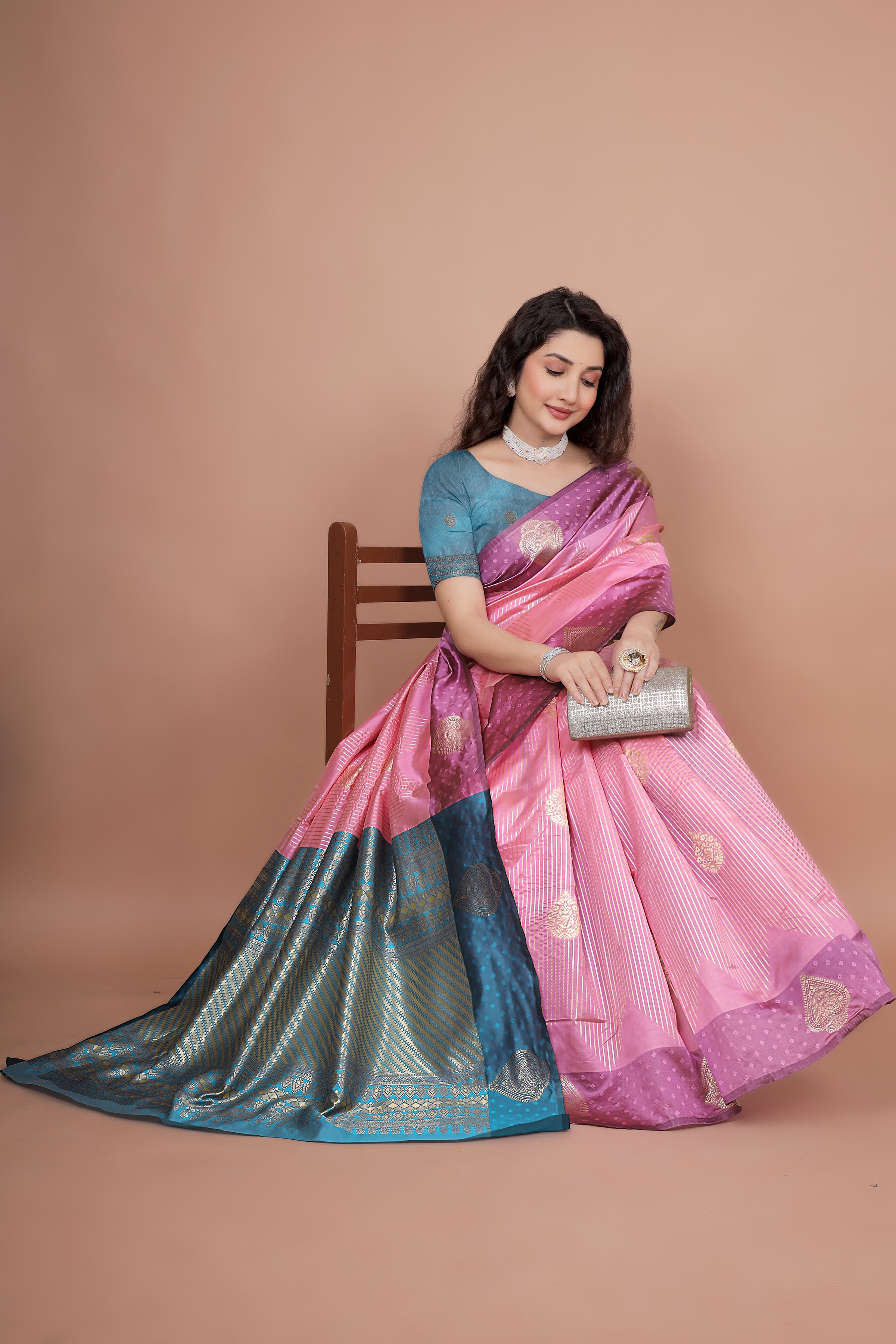 Printed, Woven Kanjivaram Pure Silk Saree