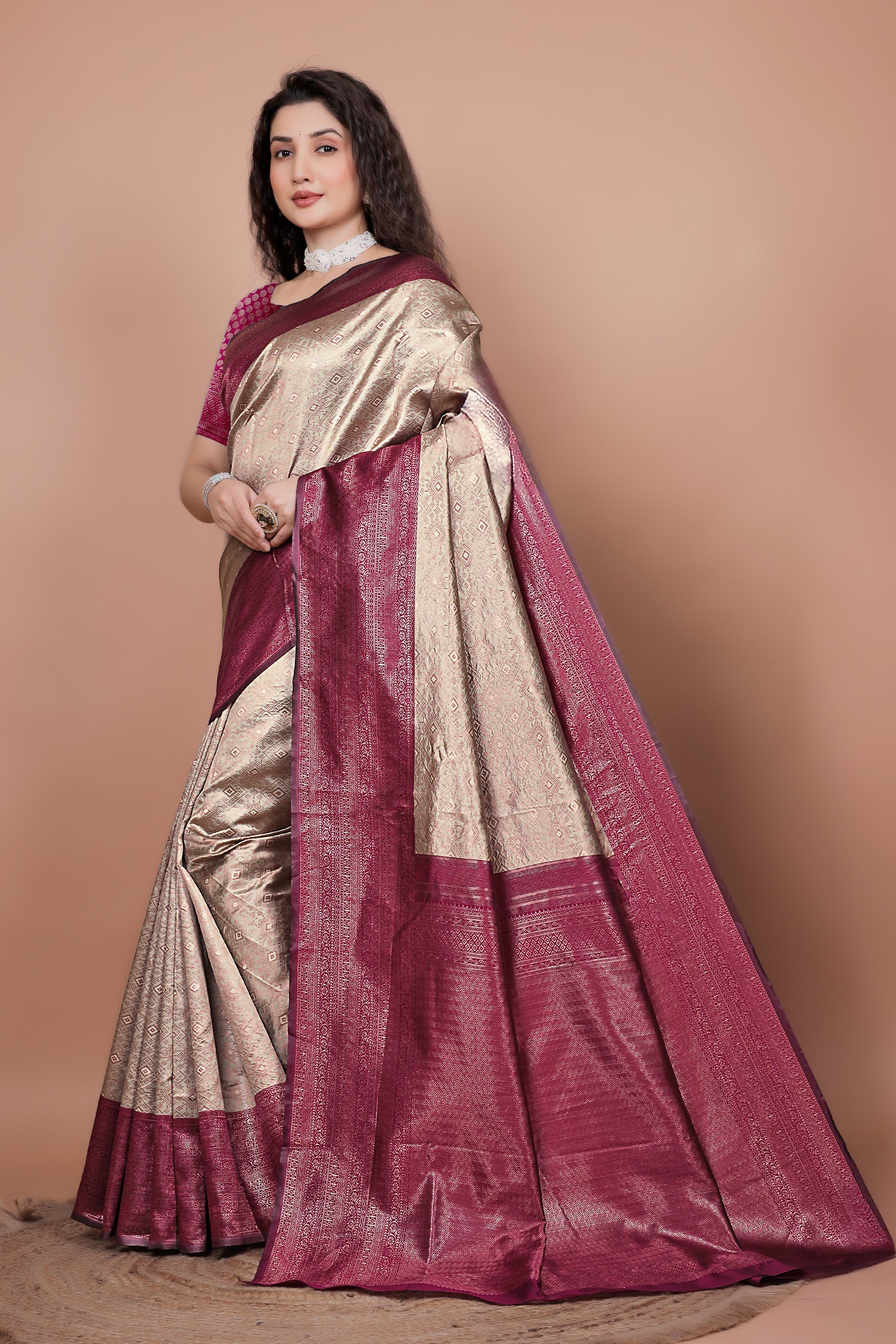 Printed Daily Wear Silk Blend Saree