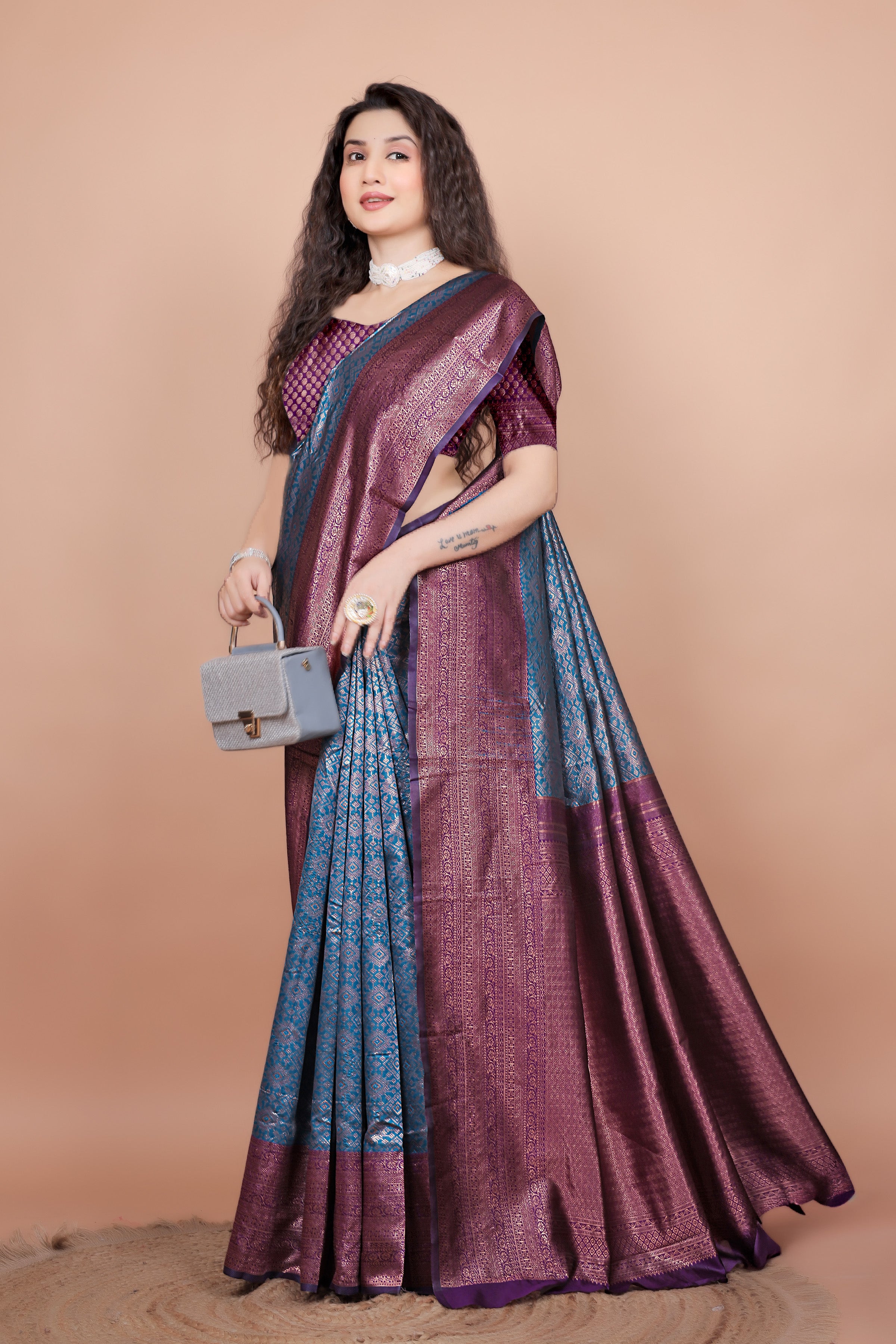 Printed Daily Wear Silk Blend Saree