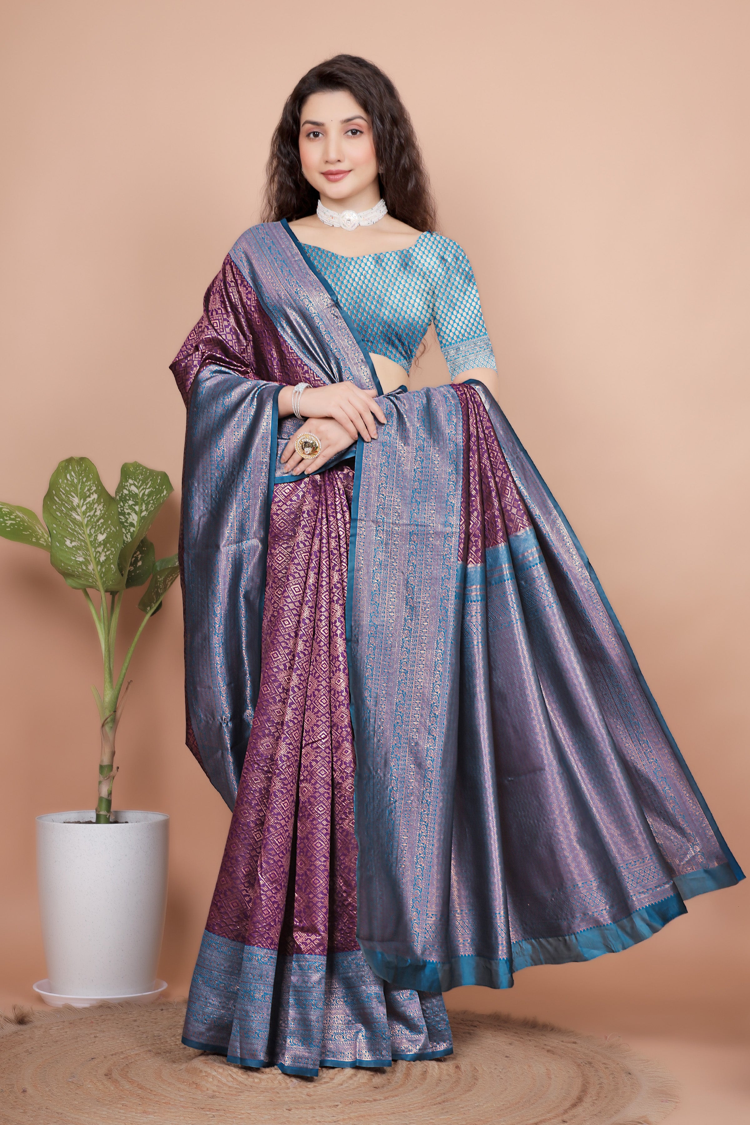 Printed Daily Wear Silk Blend Saree