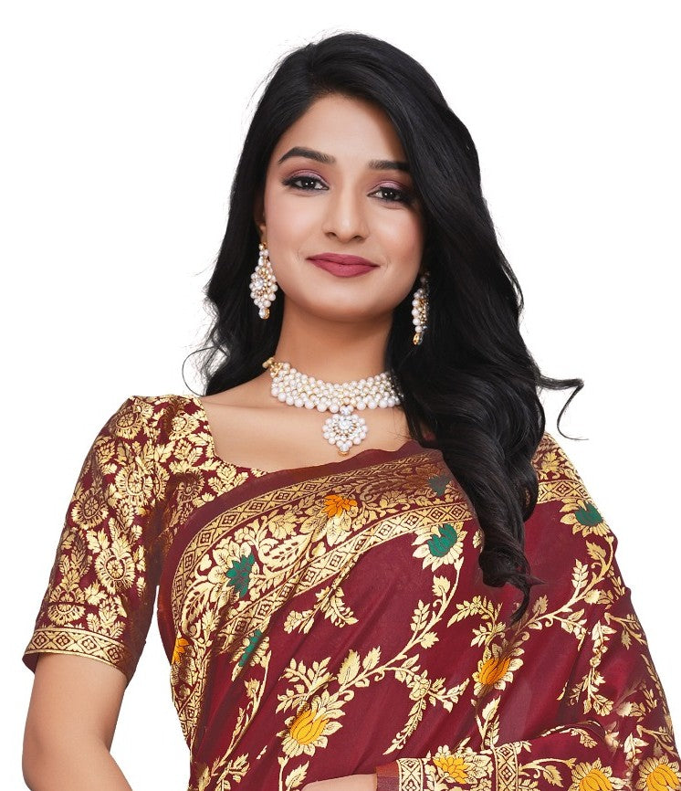 Women's Traditional Heavy Banarasi Art Silk Fabric Heavy Collection