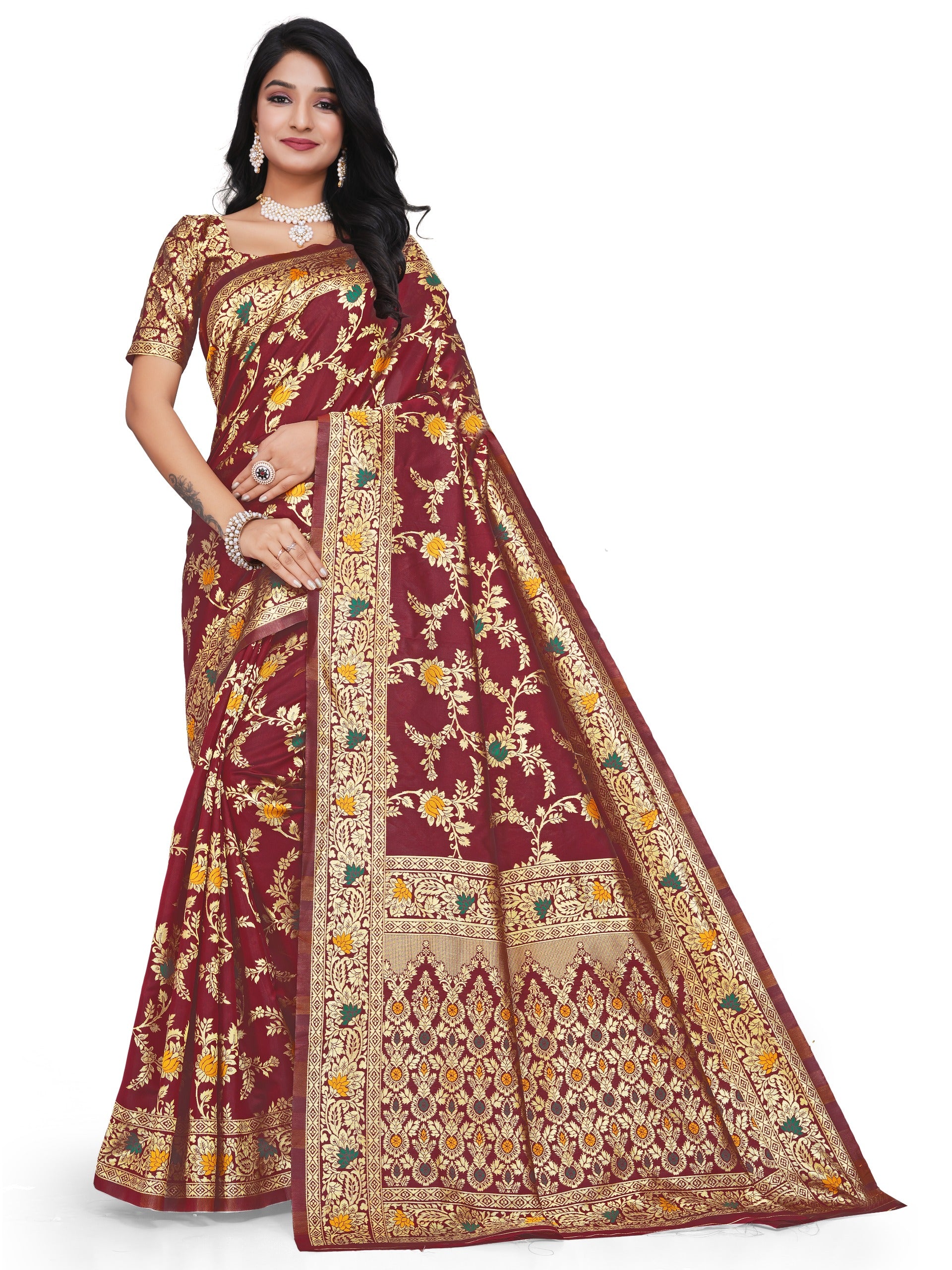 Women's Traditional Heavy Banarasi Art Silk Fabric Heavy Collection