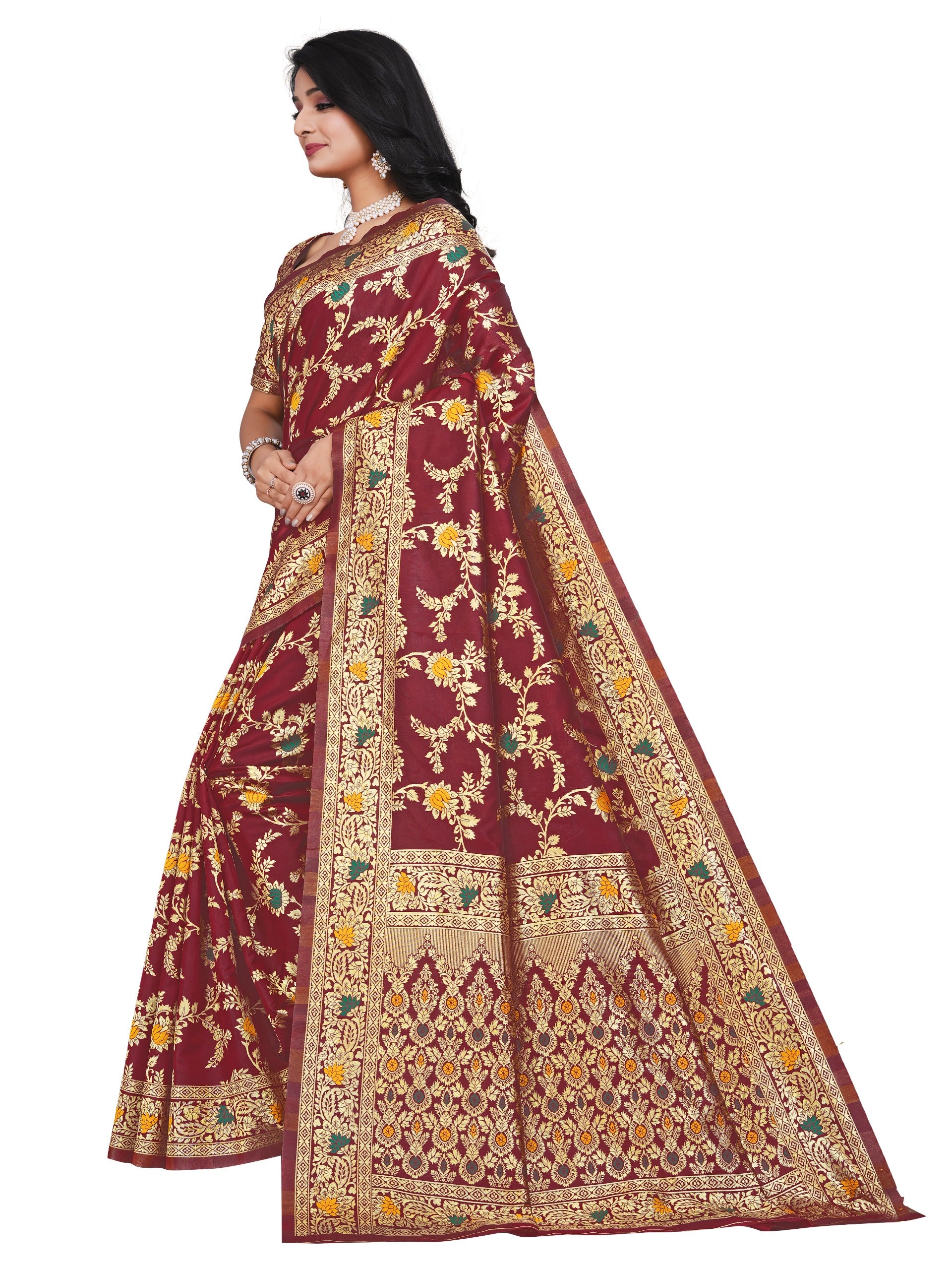 Women's Traditional Heavy Banarasi Art Silk Fabric Heavy Collection