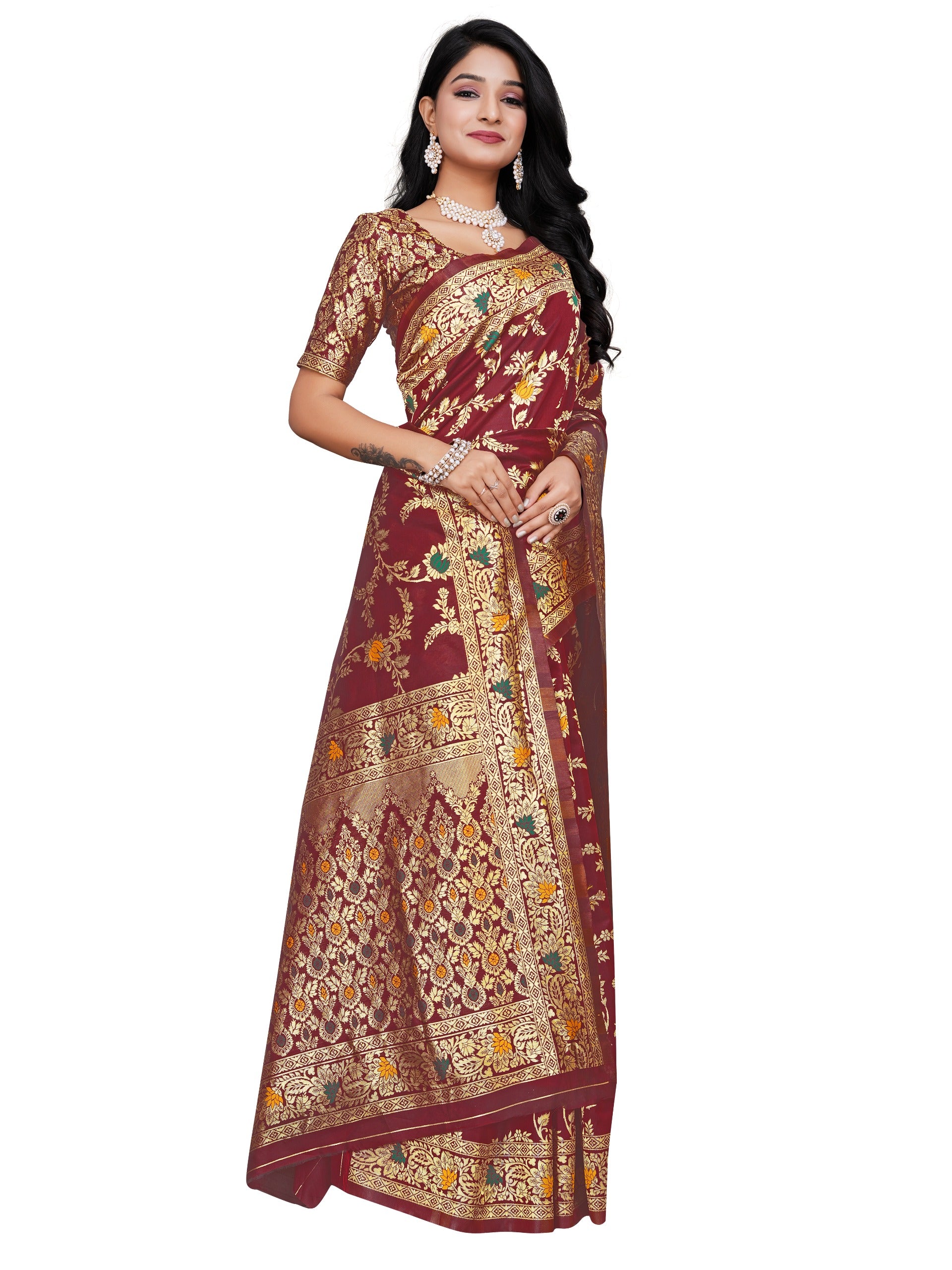 Women's Traditional Heavy Banarasi Art Silk Fabric Heavy Collection