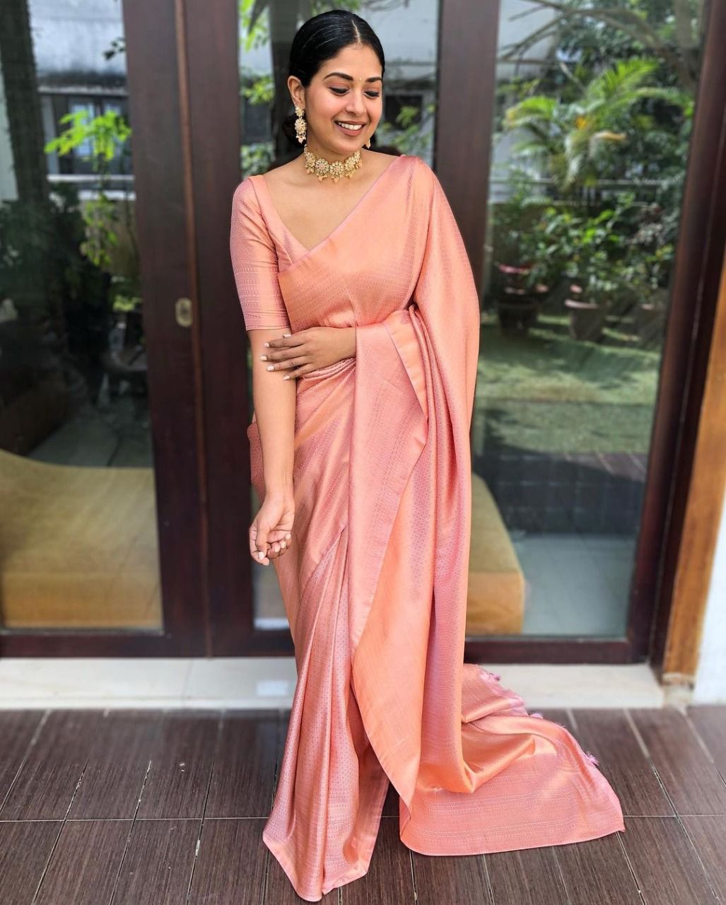 Women's Kanjivaram Soft Silk Saree With Blouse Piece