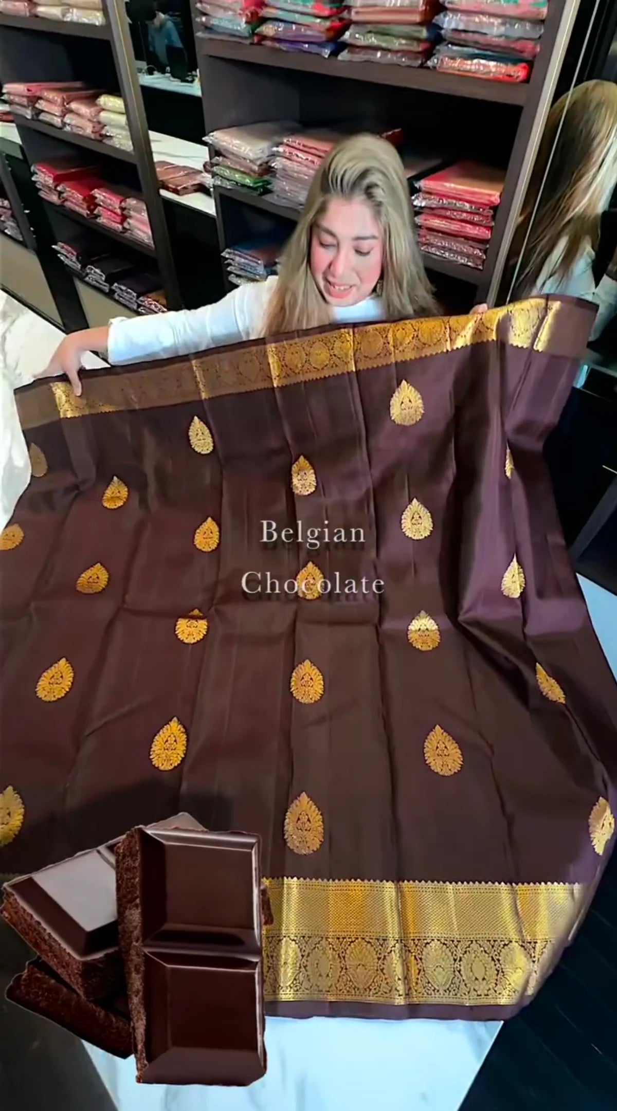 Royal Chocolate Brown Banarasi Silk Saree