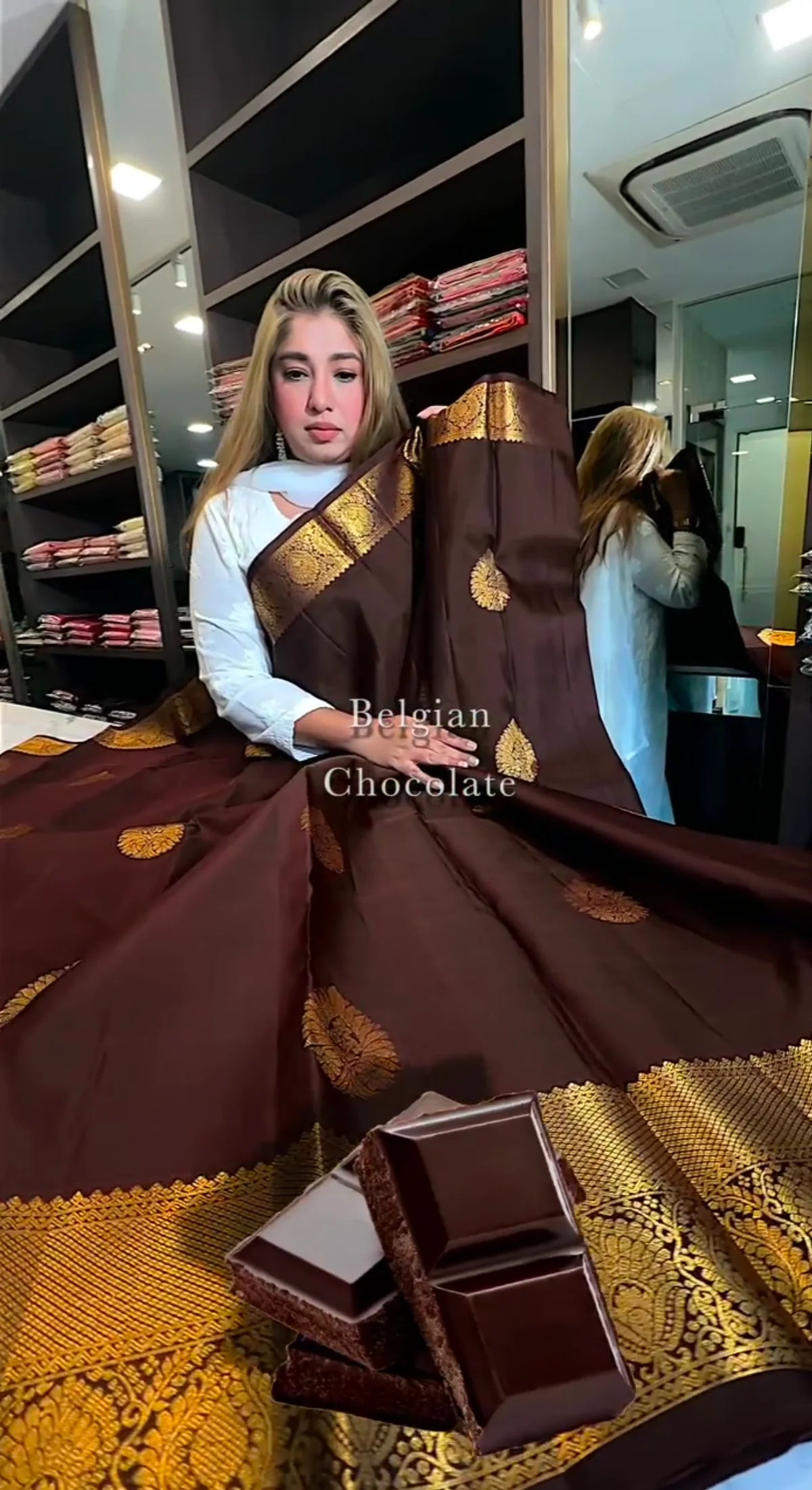 Royal Chocolate Brown Banarasi Silk Saree