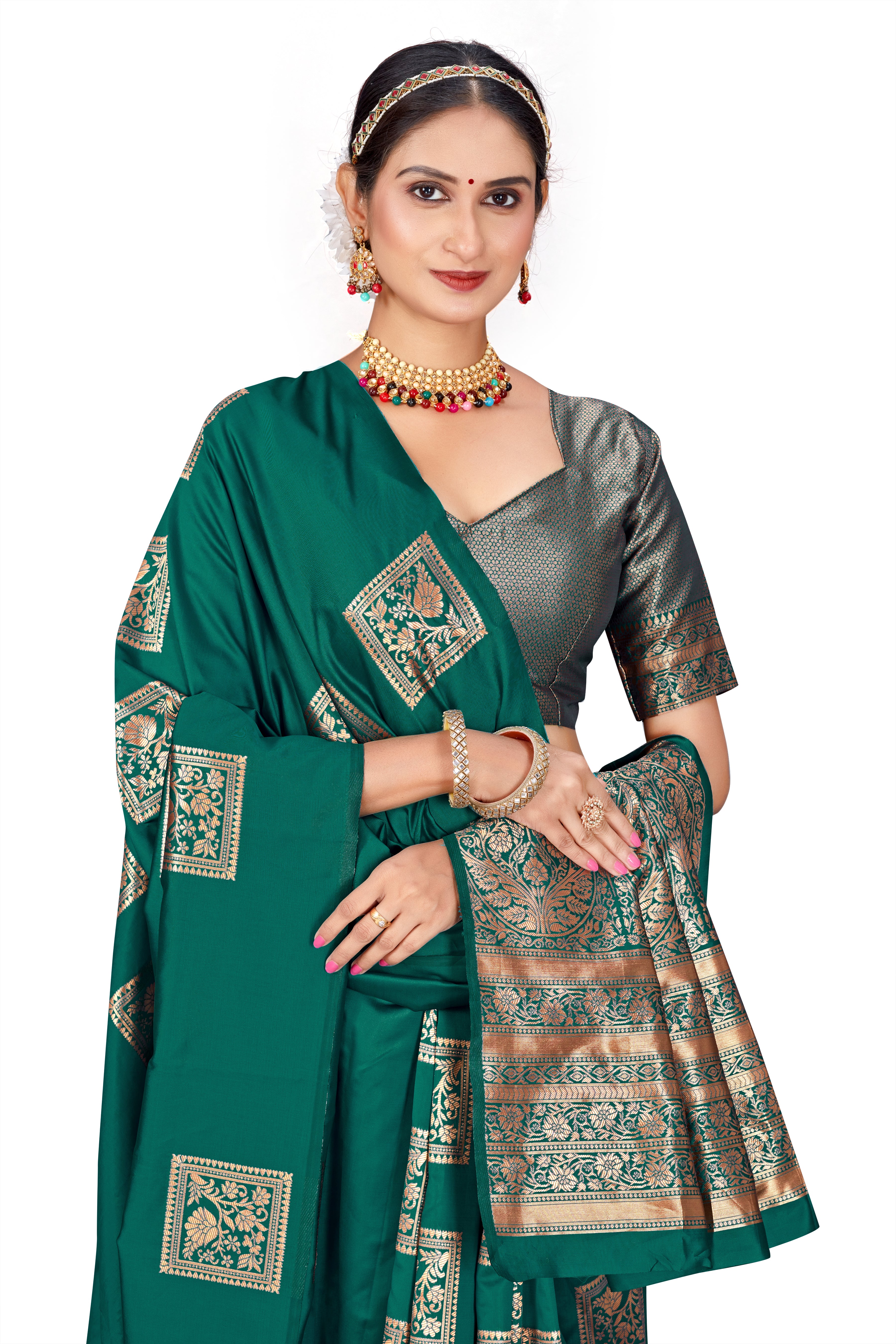 Heavily Brocaded Designer Banarasi Silk Saree