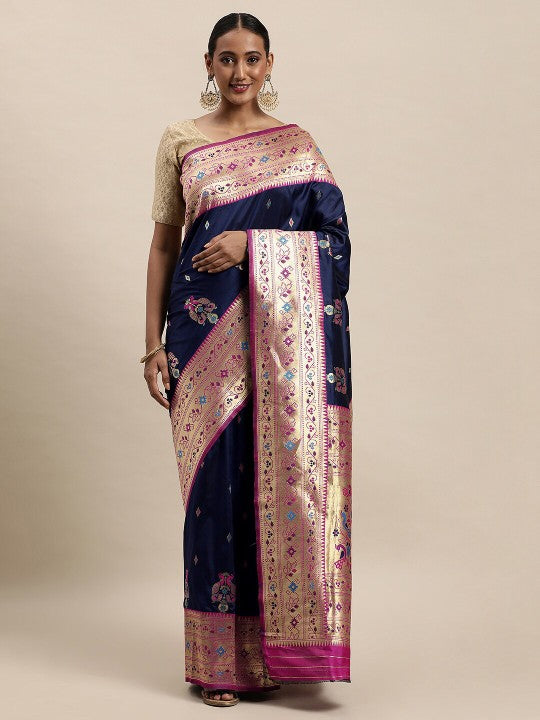 A Kayarani Woven Design Zari Paithani Sarees