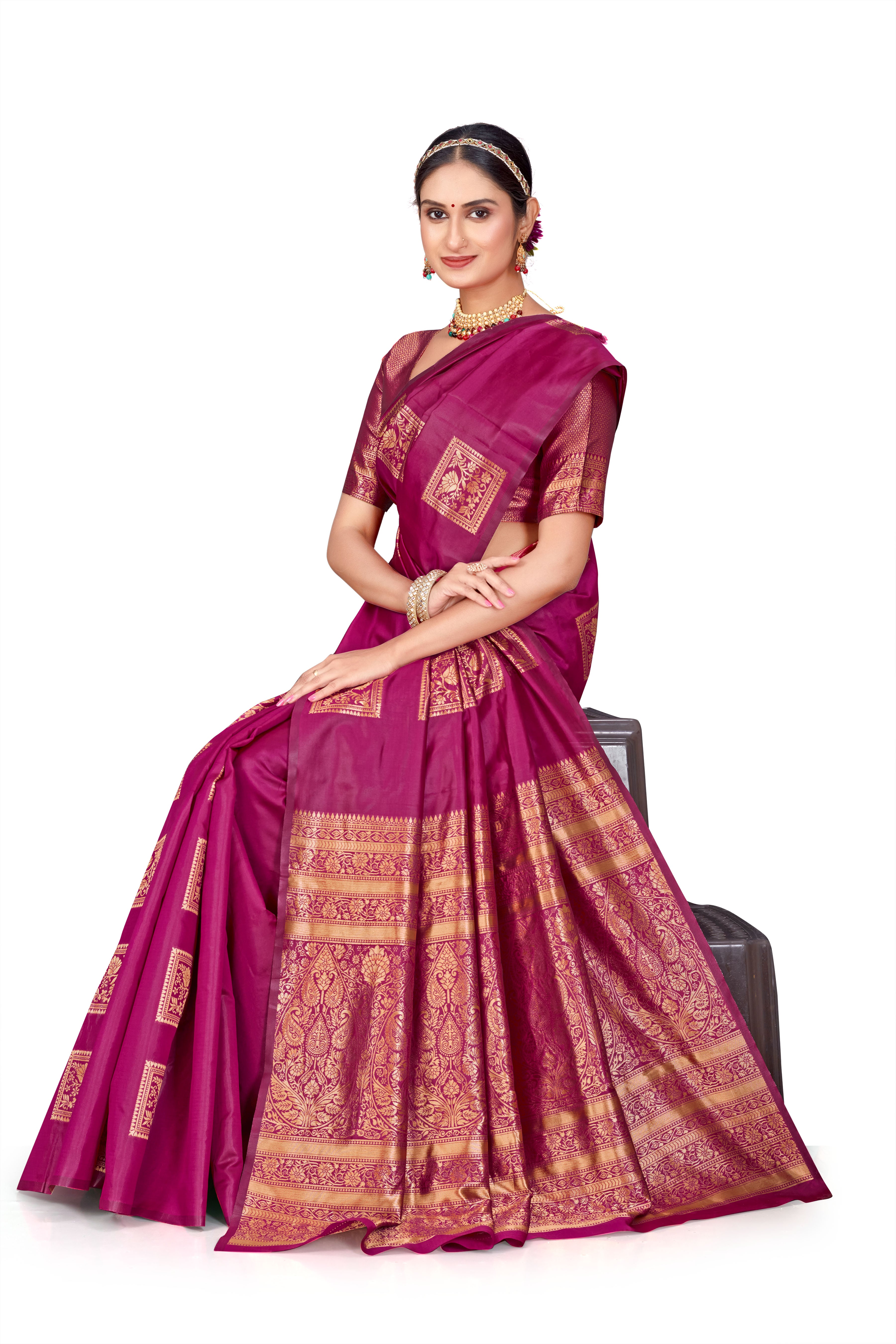 Heavily Brocaded Designer Banarasi Silk Saree