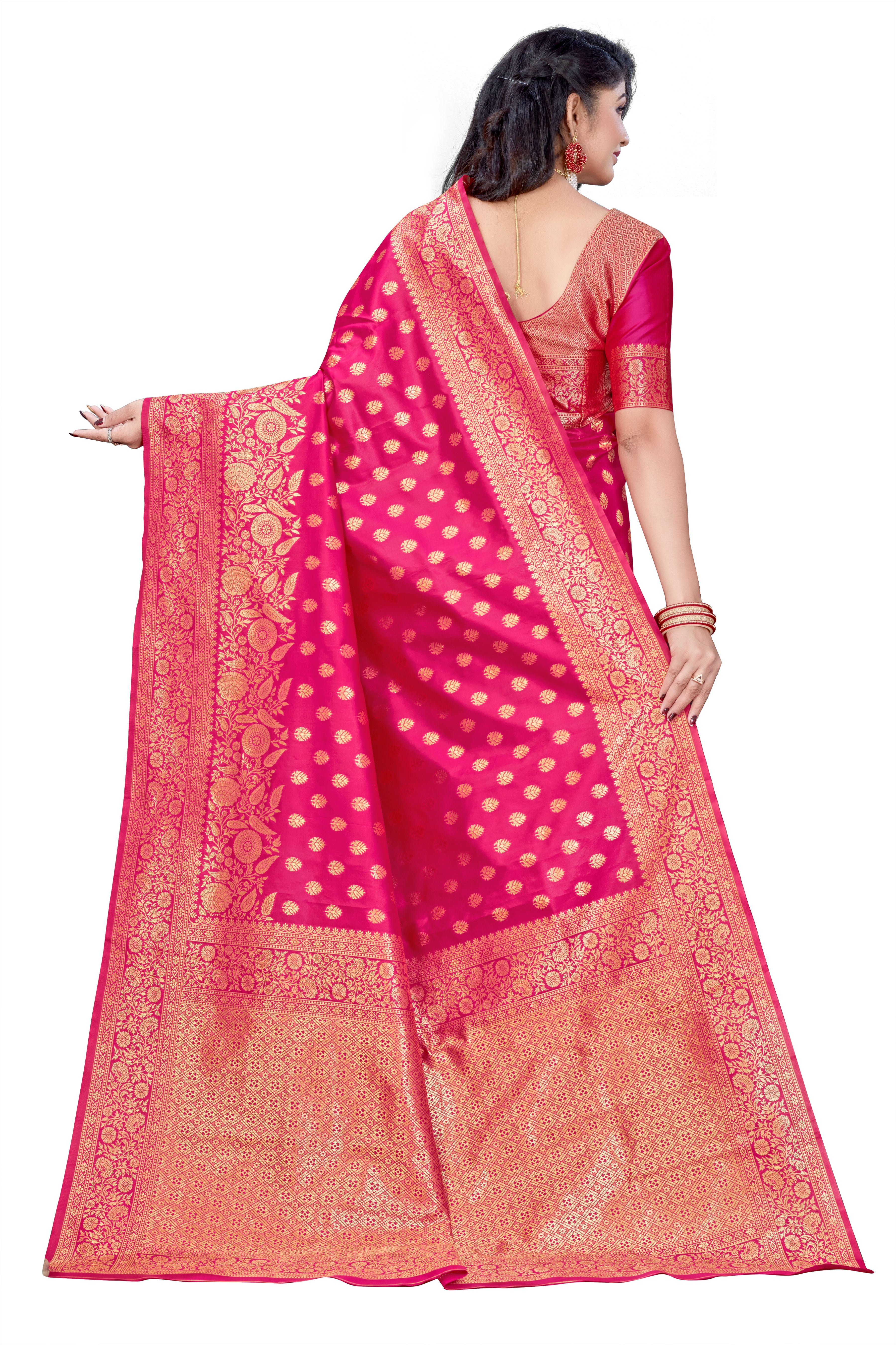 Trendy Designer Banarasi Saree Rich Pallu & Butta Design